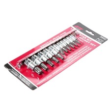 Набор головок торцевых 1/4"-3/8" TORX Т10Н-Т60Н с отверстием 11 предметов JTC