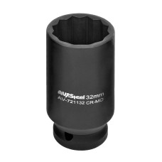 Головка ударная   1/2" двенадцатигранная удлиненная 32мм "AV Steel" AV-721132