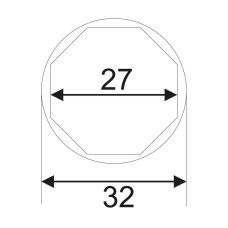Головка для датчика КПП 1/2"х27мм 8-ми гранная JTC