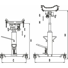 Стойка трансмиссионная гидравлическая 0.8т телескопическая JTC